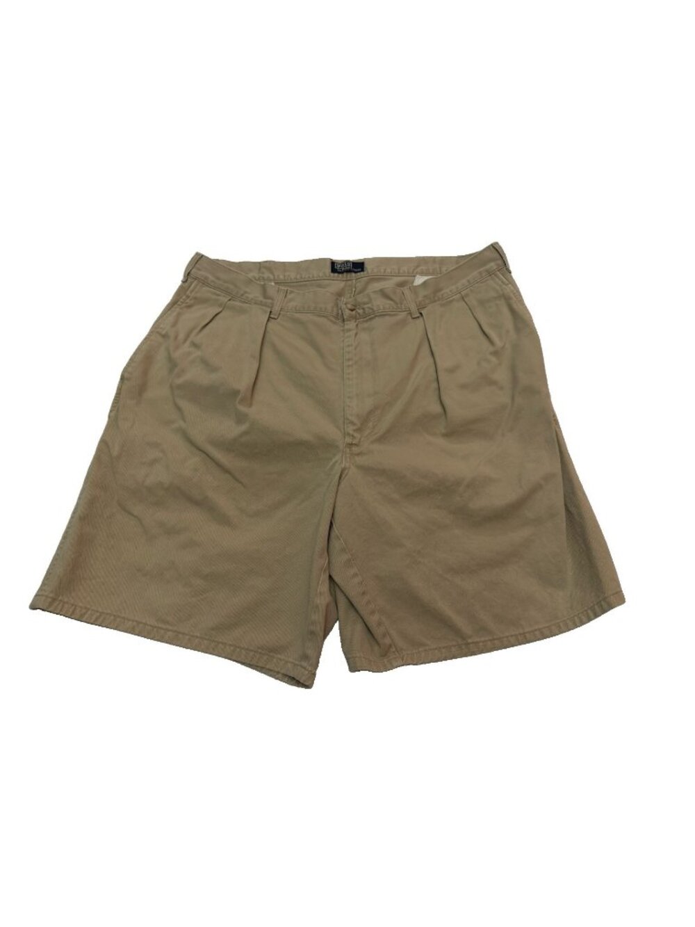 Vintage Polo Ralph Lauren Chino Shorts USA Made Khaki Pleated Cotton Mens 38